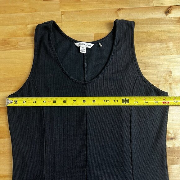 Toad & Co Dress Daisy Rib Sleeveless Tank Black Swing Lyocell Knee Size Medium - Picture 11 of 12